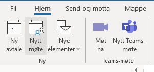 Skjermbilde: Innkalling til møter i Outlook