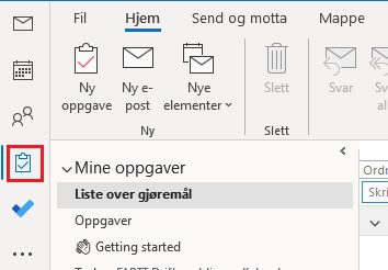 Skjermbilde: Ikon for oppgaveliste i Outlook