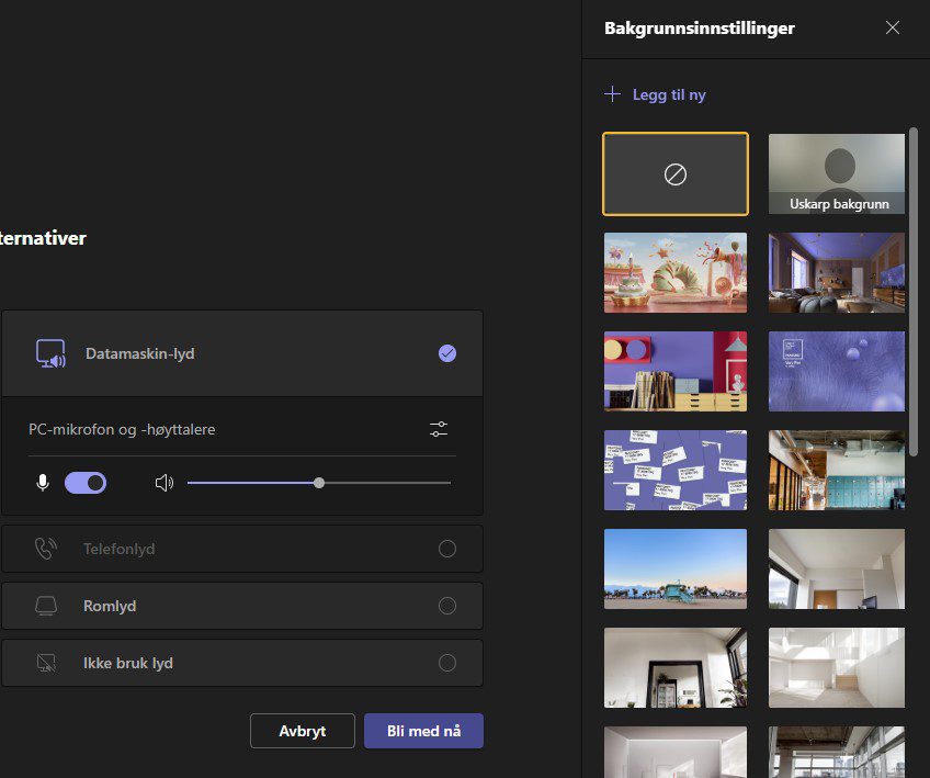 Bakgrunnsbilder i Teams
