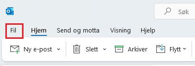 Valget "Fil" i Outlook