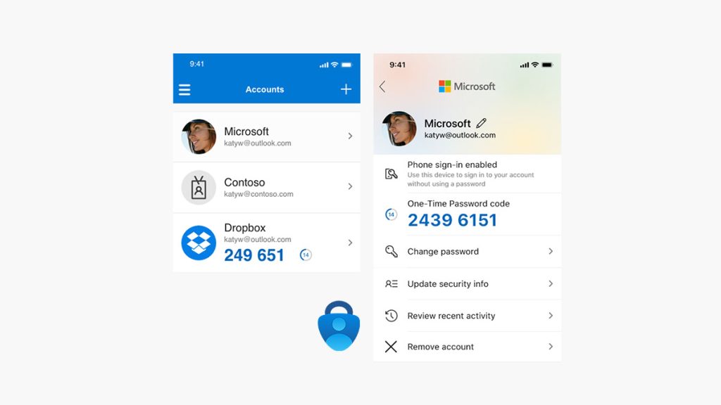 Microsoft Authenticator skjermbilde