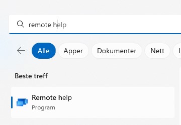 Skjermbilde: Remote Help i Windows 11