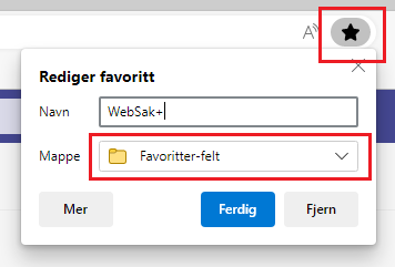 Legge til en favoritt i Edge
